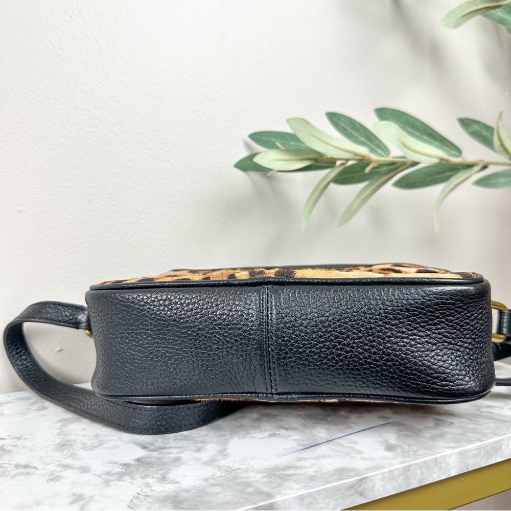 J CREW Devon Camera Leopard Calf Hair Leather Crossbody Bag - Picture 7 of 13